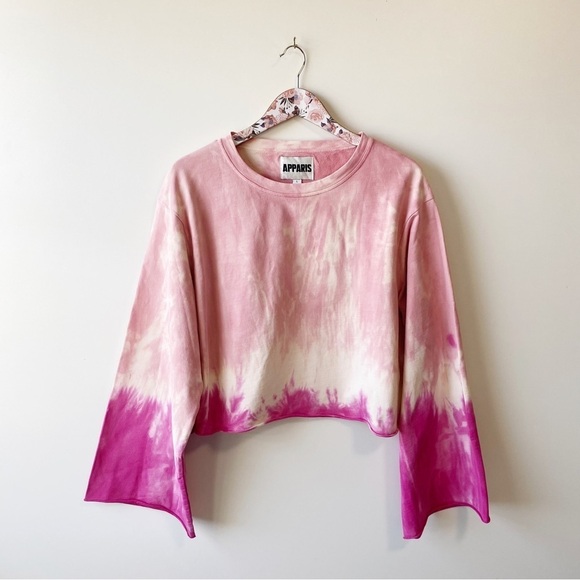APPARIS Satya Wide Sleeve Tie Dye Sweater! Pink Sweatshirt Large - Picture 2 of 10